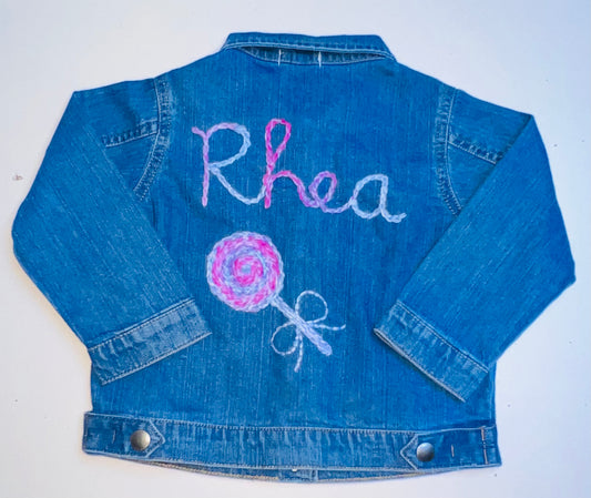 lollipop  Embroidered Denim Jacket