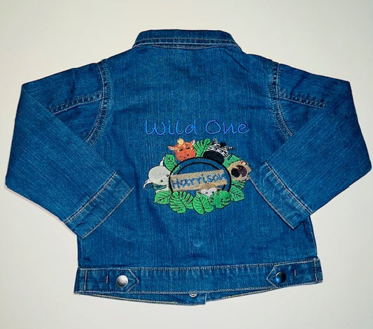 Kids Personalised Safari Denim Jacket