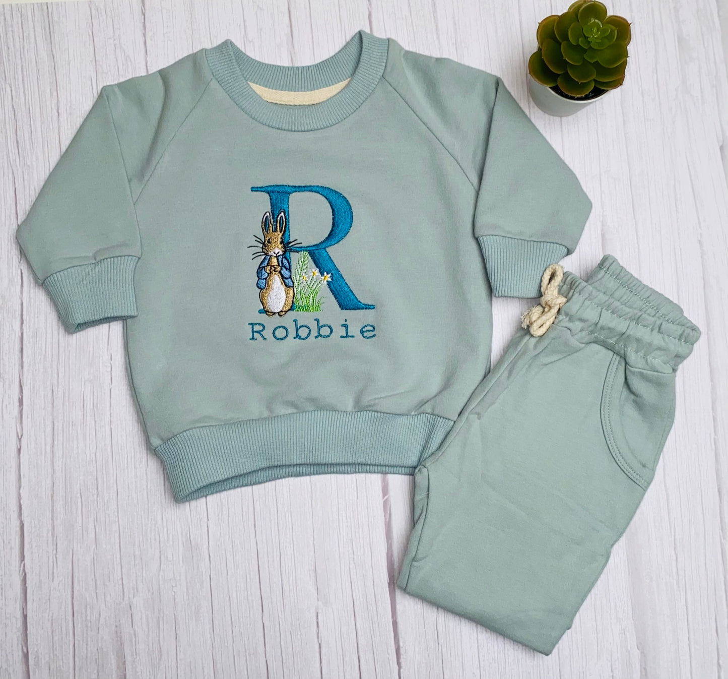 Kid’s Personalised Peter rabbit initials tracksuit