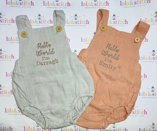 Hello World Personalised Romper