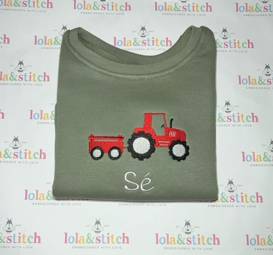 Kids Personalised Tractor/Trailer sweatshirt